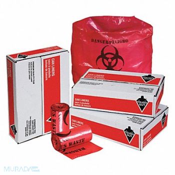 TOUGH GUY Biohazard Bags 10 gal Red PK250, 31DK93