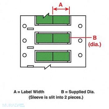 BRADY Wire Marking Sleeves 1 in W 0.182 in L, 31DY27