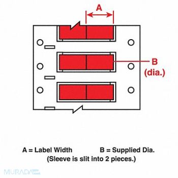 BRADY Wire Marking Sleeves 1 in W 0.851 in L, 31EA12