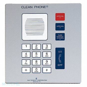 HUBBELL GAI-TRONICS Cleanroom Telephone Flush-Mount, 31EW41