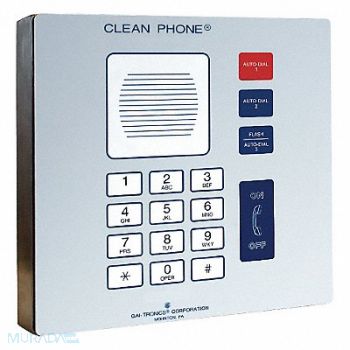 HUBBELL GAI-TRONICS Cleanroom Telephone Wall Gray, 31EW42