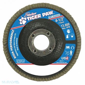 WEILER H7359 Fiber Disc 4 1/2 in Dia 7/8in Arbor, 31GG11