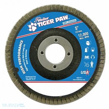 WEILER H7363 Fiber Disc 5 in Dia 7/8in Arbor 60 Grit, 31GG18