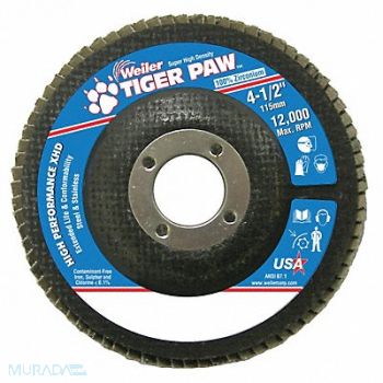 WEILER H7360 Fiber Disc 4 1/2 in Dia 7/8in Arbor, 31GG36
