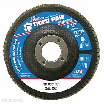 WEILER H7360 Fiber Disc 4 1/2 in Dia 7/8in Arbor, 31GG37