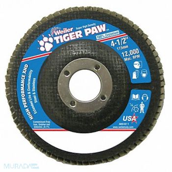 WEILER H7360 Fiber Disc 4 1/2 in Dia 7/8in Arbor, 31GG39