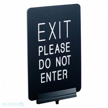 VISIONTRON Signage Engraved 11x7 in EXIT PLEASE, 31HH39