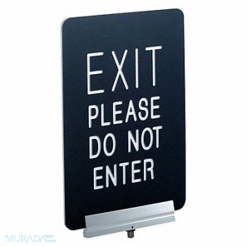 VISIONTRON Signage Engraved 11x7 in EXIT PLEASE, 31HH41