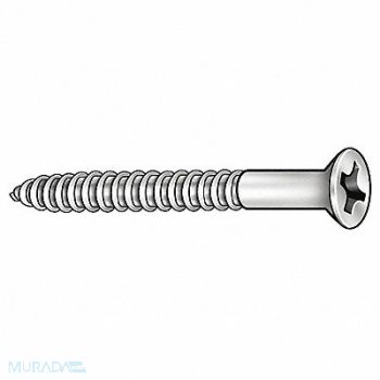 GRAINGER APPROVED WOOD SCR CSK82 PH ST ZP #12x1 1/4L PK100, 1KY41