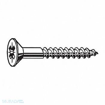 GRAINGER APPROVED Flat Hd Wood Scrw 18-8SS #14 4 L PK100, 31JG87