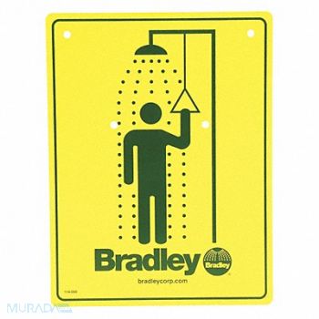 BRADLEY Safety Shower Sign, 31KN74