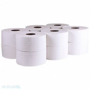 TOUGH GUY Toilet Paper Roll Continuous White PK12, 31KY16