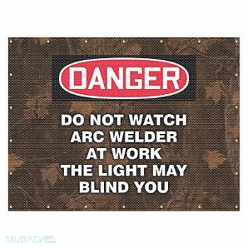 ACCUFORM Welding Curtain 8 ft W Printed Yellow, 31LW94