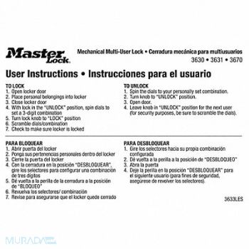 MASTER LOCK Instruction Magnet PK10, 31MH11
