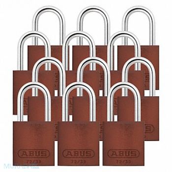 ABUS J5199 Lockout Padlock KA Brown 2-17/32 H PK12, 31NE98
