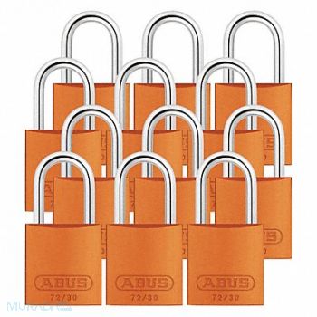 ABUS J5199 Lockout Padlock KA Orange 2-17/32 H PK12, 31NF01
