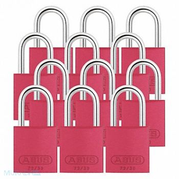 ABUS J5199 Lockout Padlock KA Red 2-17/32 H PK12, 31NF03