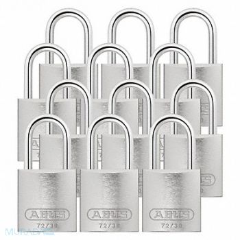 ABUS J5199 Lockout Padlock KA Silver 2-17/32 H PK12, 31NF04
