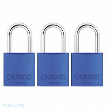 ABUS J5197 Lockout Padlock KA Blue 2-17/32 H PK3, 31NF07
