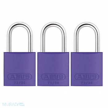 ABUS J5197 Lockout Padlock KA Purple 2-17/32 H PK3, 31NF11