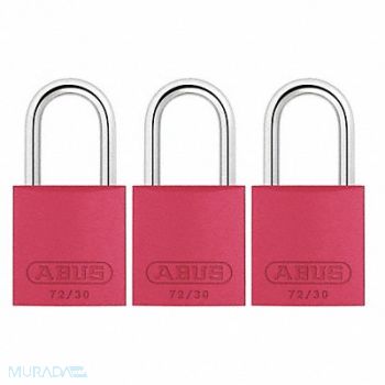 ABUS J5197 Lockout Padlock KA Red 2-17/32 H PK3, 31NF12