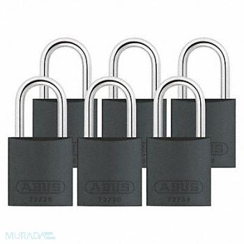 ABUS J5198 Lockout Padlock KA Black 2-17/32 H PK6, 31NF15