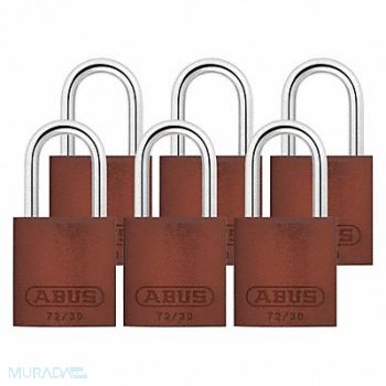 ABUS J5198 Lockout Padlock KA Brown 2-17/32 H PK6, 31NF17