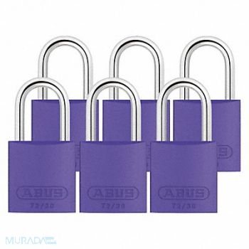 ABUS J5198 Lockout Padlock KA Purple 2-17/32 H PK6, 31NF20