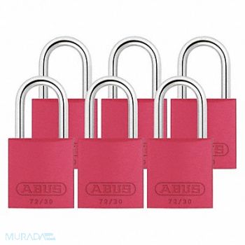 ABUS J5198 Lockout Padlock KA Red 2-17/32 H PK6, 31NF21
