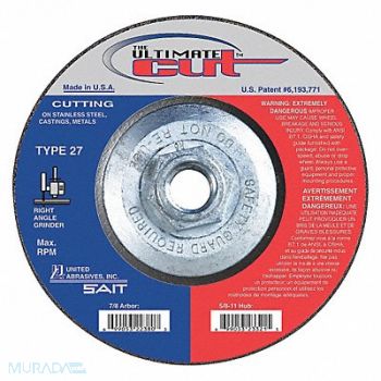 UNITED ABRASIVES-SAIT Abrasive Cut-Off Wheel 60 Grit, 31NJ36