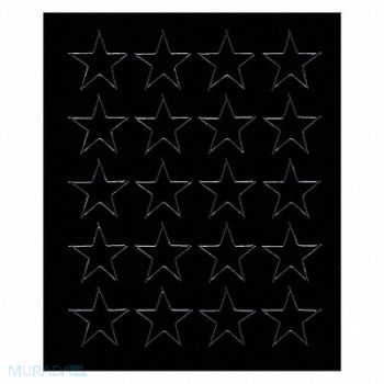 MAGNA VISUAL Magnetic Stars 3/4 in W Black PK20, 31TW48