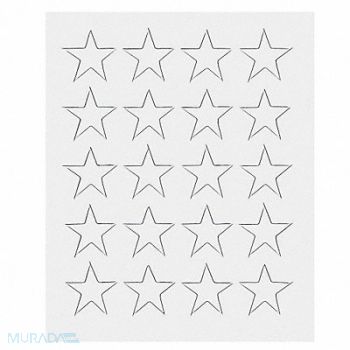 MAGNA VISUAL Magnetic Stars 3/4 in W White PK20, 31TW49