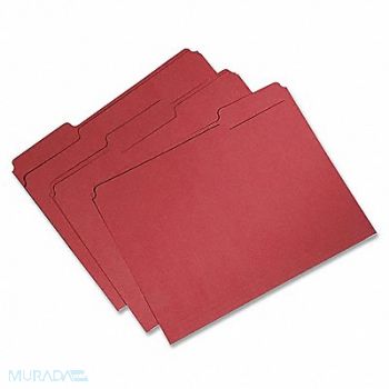 ABILITY ONE Folder Letter 1/3 Cut Rcycld Red PK100, 31UF29