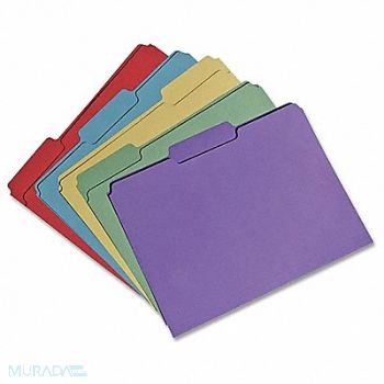 ABILITY ONE Folder Letter 1/3 Cut Rcycld Asstd PK100, 31UF30