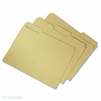 ABILITY ONE Folder Letter 1/3 Cut Rcycld Yellw PK100, 31UF34