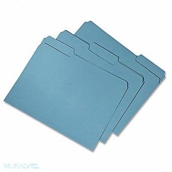 ABILITY ONE Folder Letter 1/3 Cut Rcycld Blue PK100, 31UF35