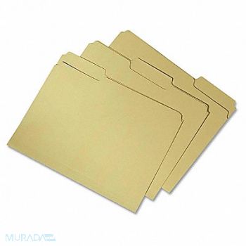 ABILITY ONE Folder Letter 1/3 Cut Rcycld Yellw PK100, 31UF40