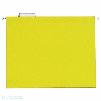 ABILITY ONE Hanging File Folders Yellow PK25, 31UF55