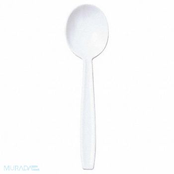 ABILITY ONE Soup Spoon White Skilcraft Med PK100, 31UF58