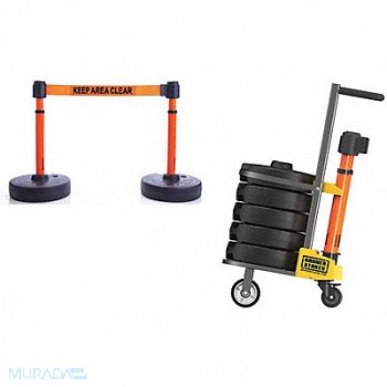 BANNER STAKES PLUS Barricade Orange Keep Area Clear, 31XF86