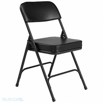 NATIONAL PUBLIC SEATING Folding Chair Vinyl 32in H Black PK2, 38XR08