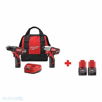 MILWAUKEE Cordless Combination Kit 2 Tools 12V DC, 326UP4