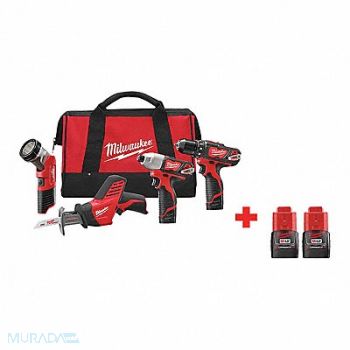 MILWAUKEE Cordless Combination Kit 4 Tools 12V DC, 326UP5