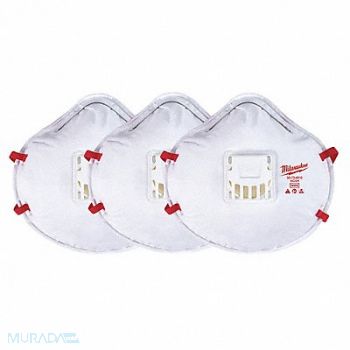 MILWAUKEE Disposable Respirator Universal Size PK3, 327WX2