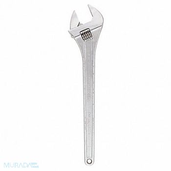 CHANNELLOCK Adj. Wrench Steel Chrome Vanadium 24, 32H936