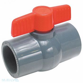 GRAINGER APPROVED PVC Ball Valve Inline FNPT 3/4 in, 32H955