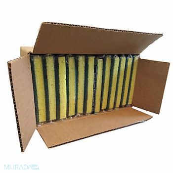 ABILITY ONE Scrubber 4 3/4 in L Green/Yellow PK12, 32TL67