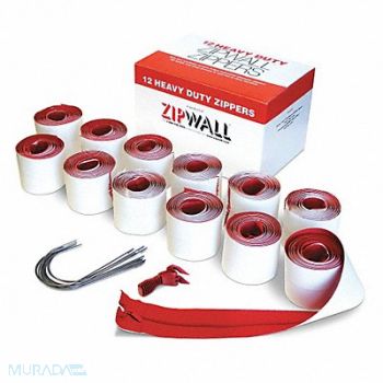 ZIPWALL Dust Barrier Adhesive Zipper 7ft. PK12, 32V059