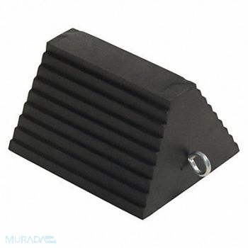 VESTIL Molded Rubber Wheel Chock With Eye Bolt, 32Y144