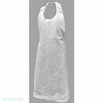 ACTION CHEMICAL Apron 46in.Lx28in.W White PK1000, 32ZK81